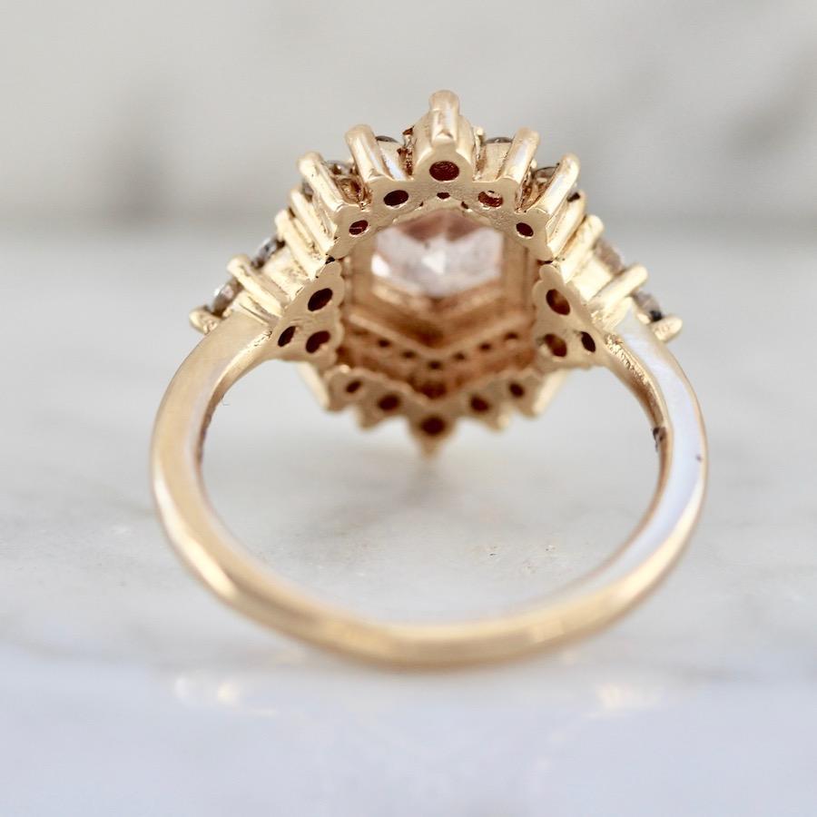 Tippy Taste Ring Rose Morganite & Diamond Ring