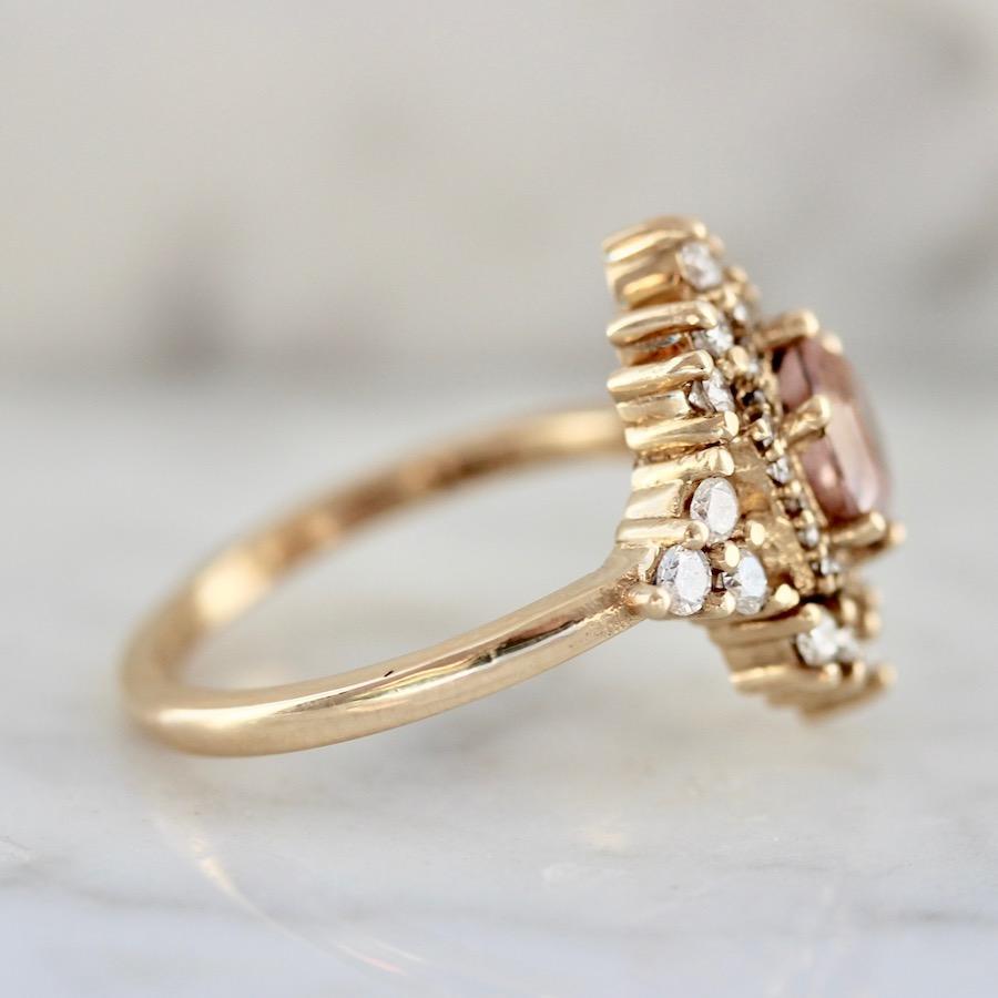 Tippy Taste Ring Rose Morganite & Diamond Ring