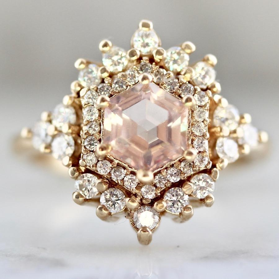 Tippy Taste Ring Rose Morganite & Diamond Ring