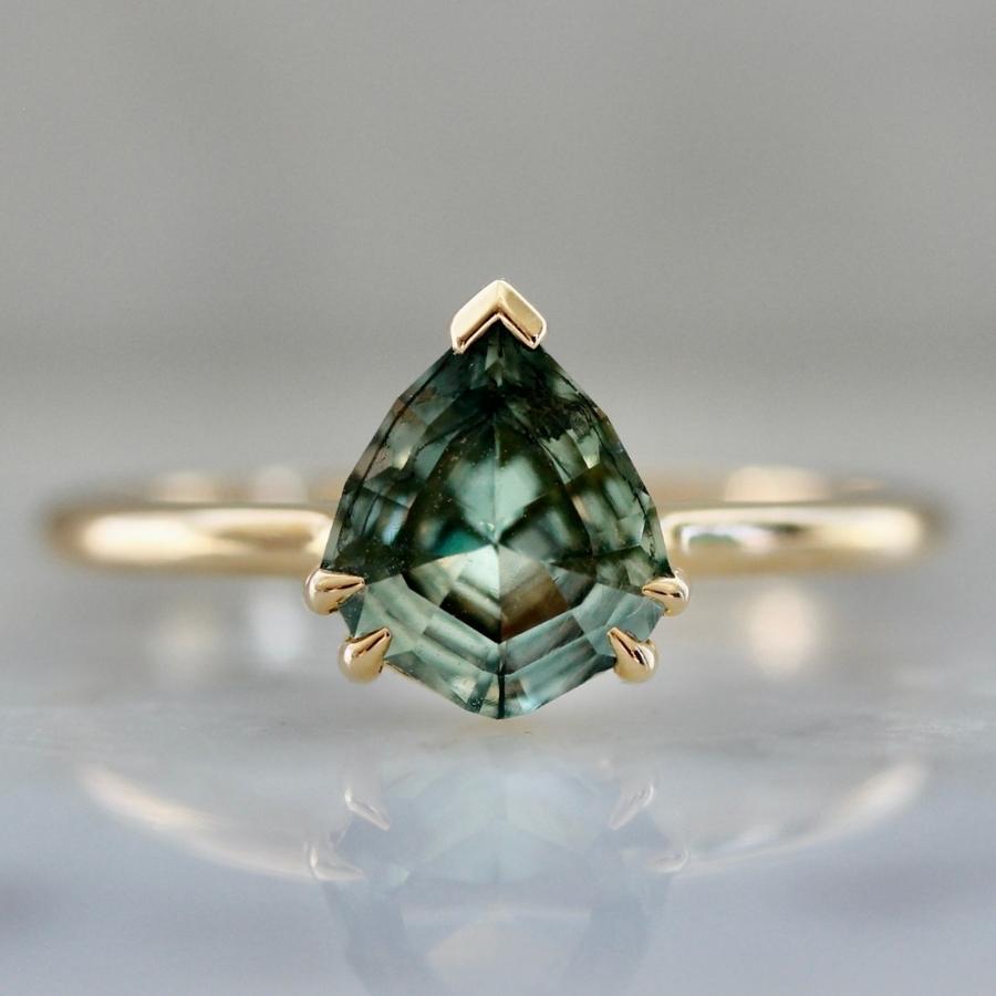 Trinity Geo Pear Cut Sapphire Ring