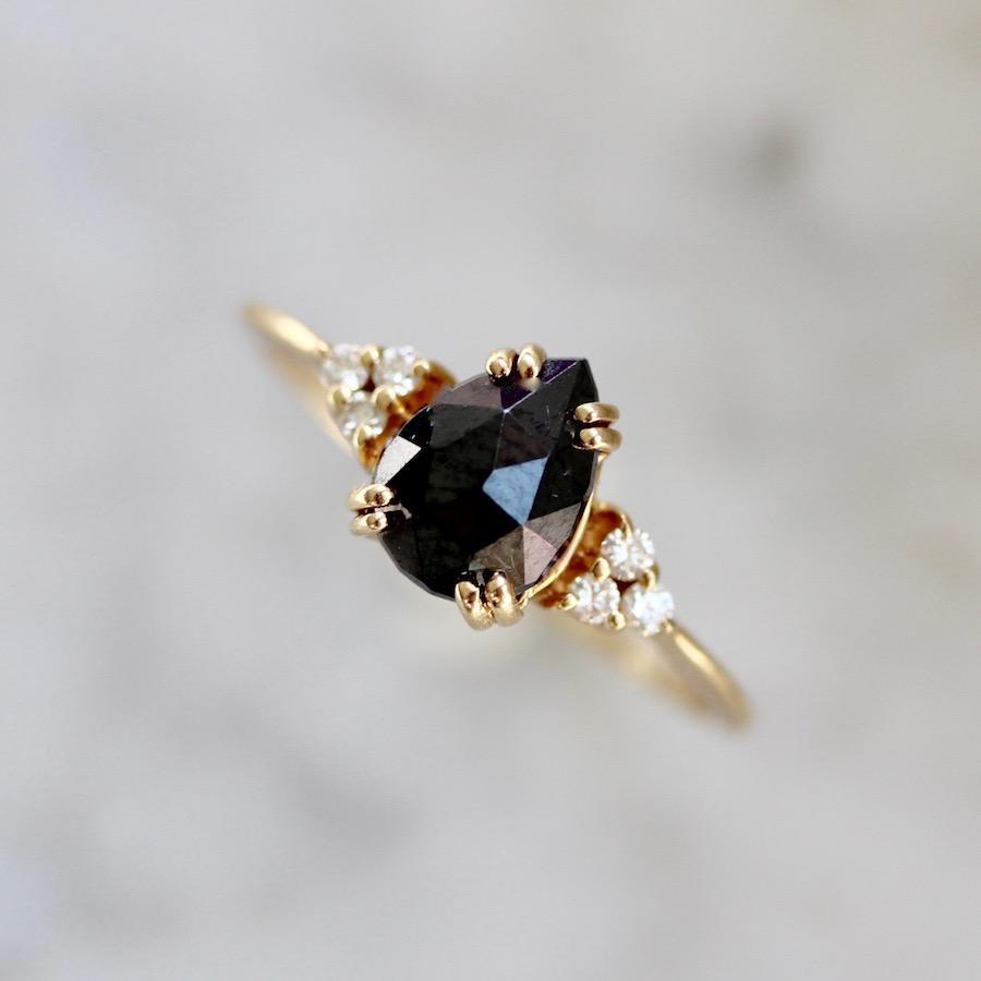 Vale Jewelry Ring Athena Black Pear Cut Diamond Ring