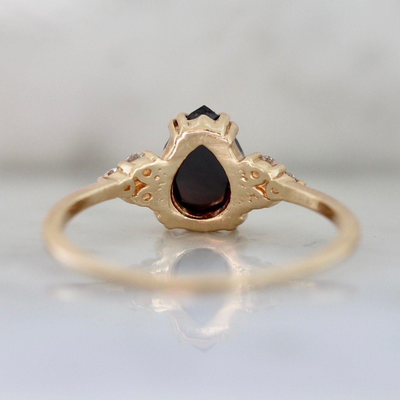 Vale Jewelry Ring Athena Black Pear Cut Diamond Ring