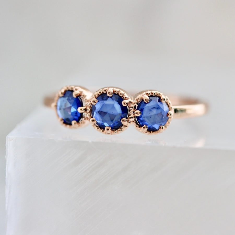 Vida Loca Blue Round Rose Cut Sapphire Ring