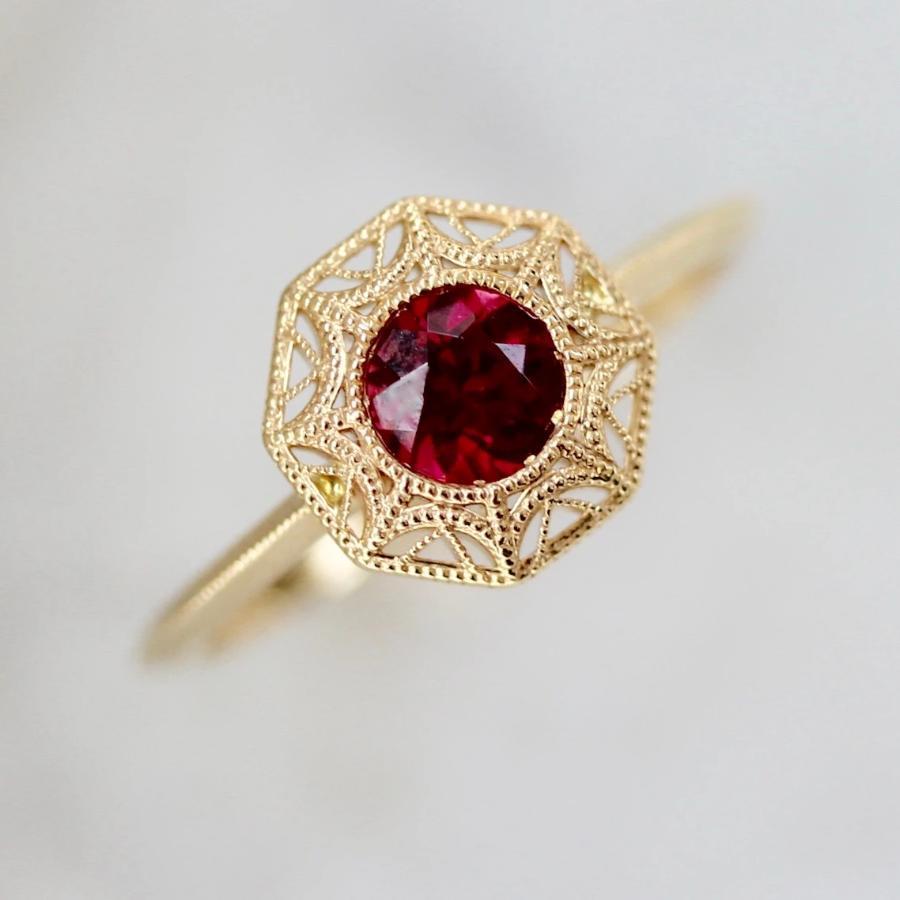 Viviana Langhoff Collection Ring Ladybug Garnet & Gold Ring