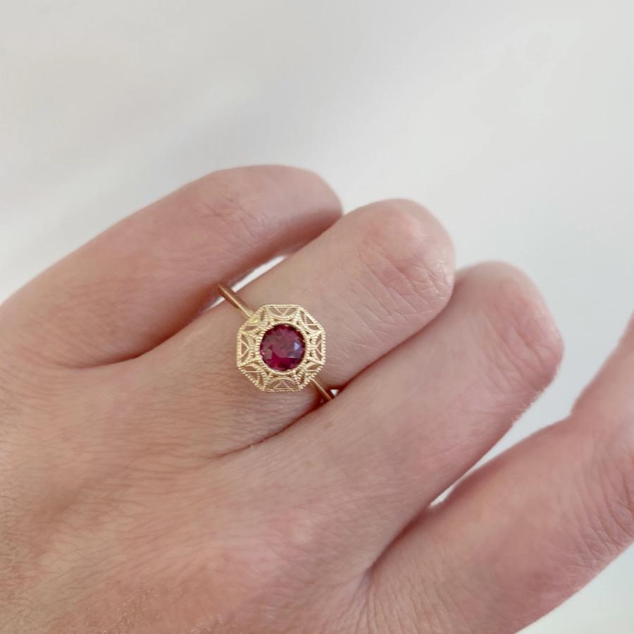 Viviana Langhoff Collection Ring Ladybug Garnet & Gold Ring