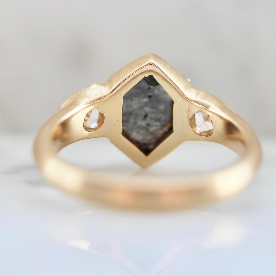 Yuliya Chorna Ring Black Hexagon Diamond Ring