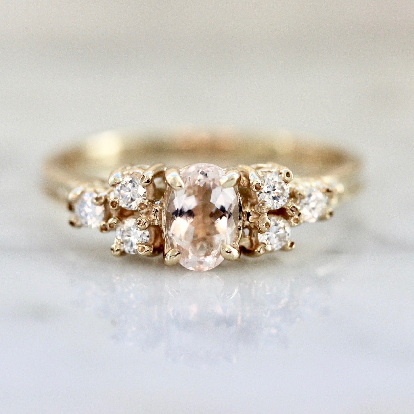 Yuliya Chorna Ring Girl Crush Morganite and Diamond Ring